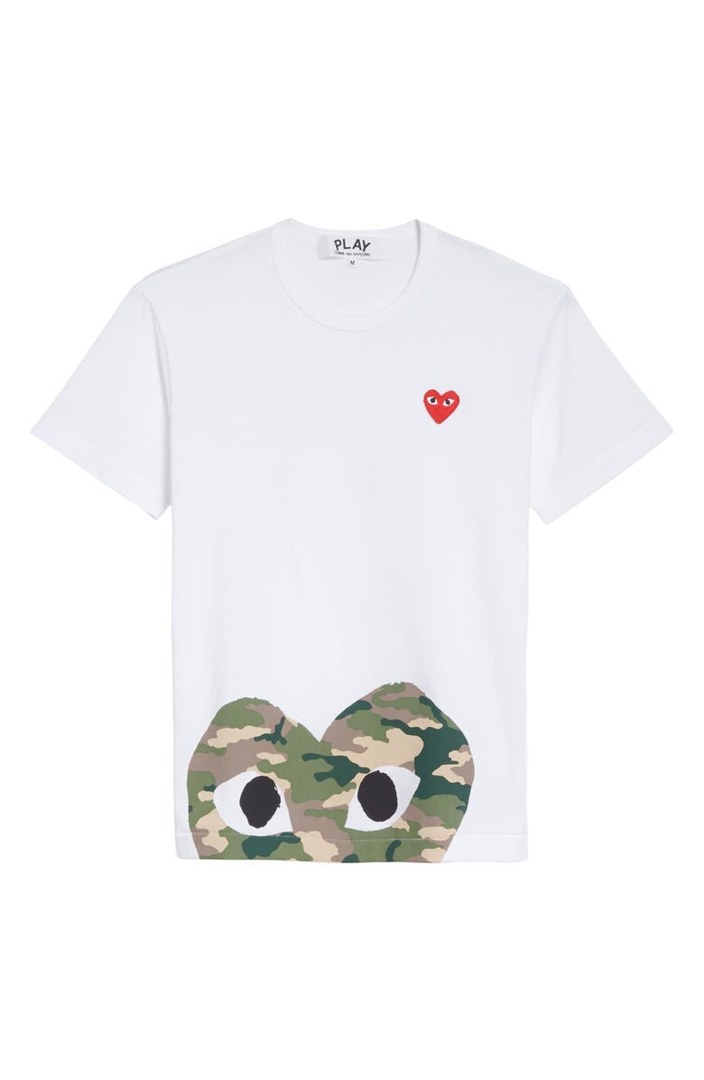 Comme des Garçons PLAY Camo Peek Heart Graphic Tee, Alternate, color, 