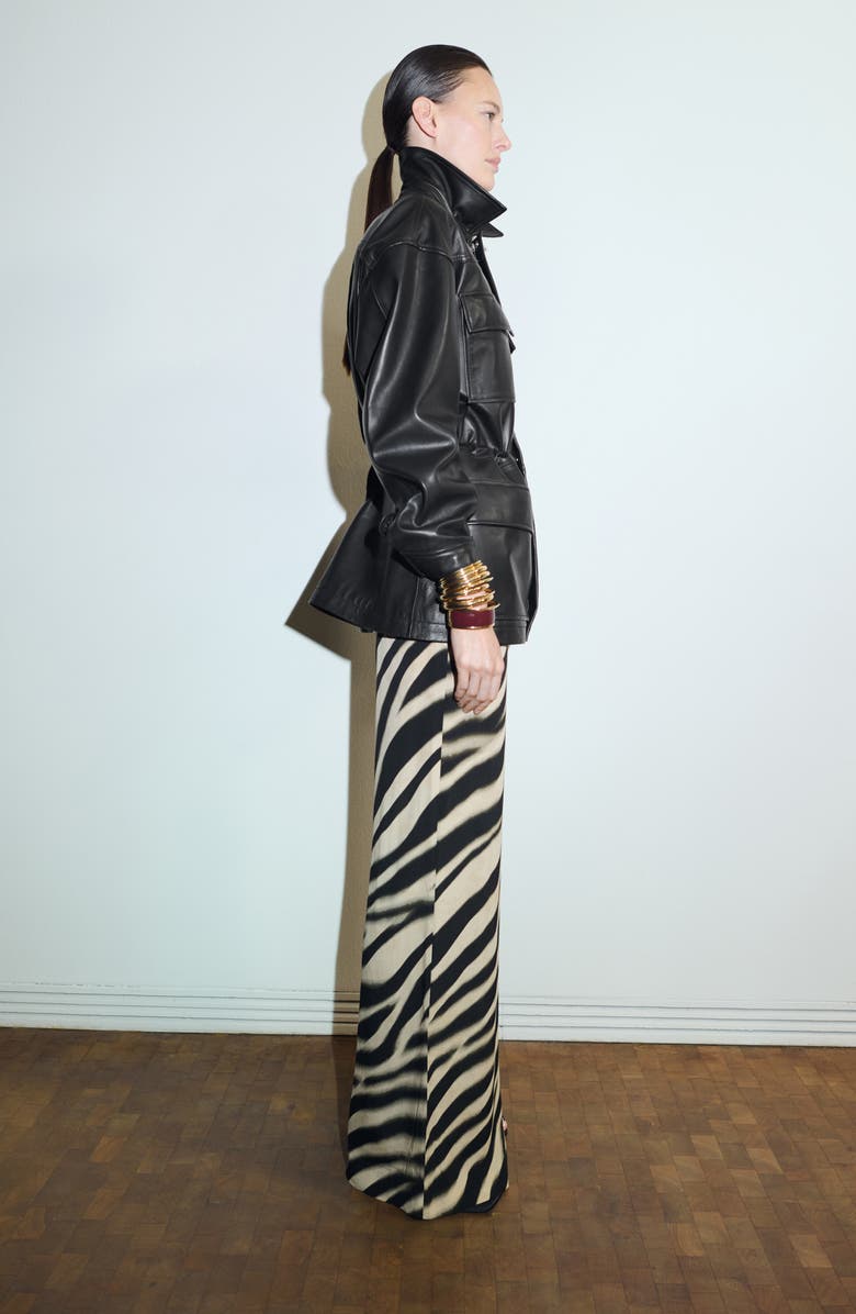 MANGO Zebra Print Straight Leg Pants, Alternate, color, 