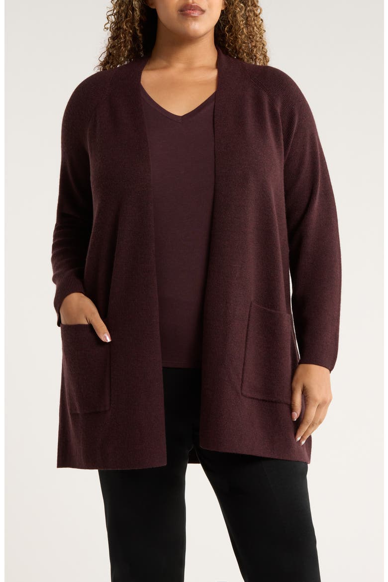 Open Front Wool Cardigan, Main, color, CASSIS
