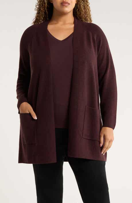Eileen Fisher Open Front Wool Cardigan