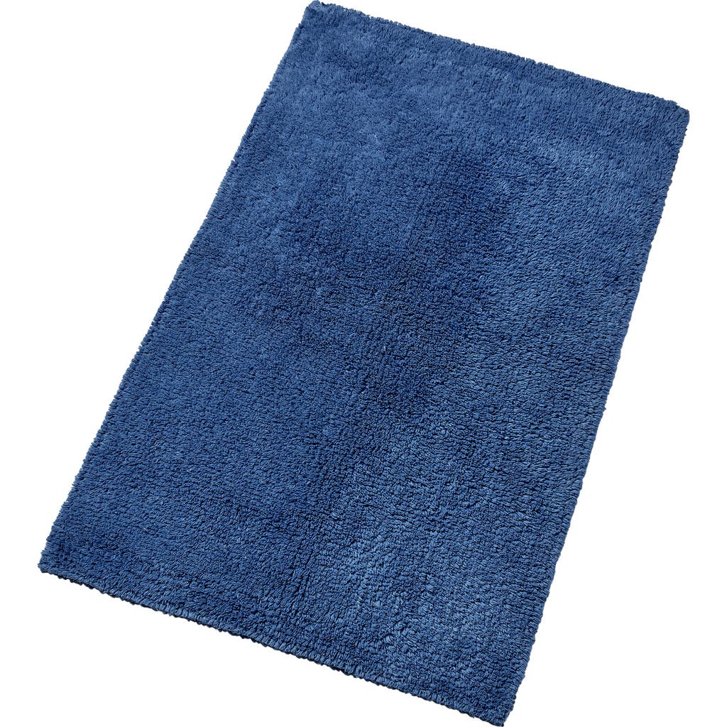 Christy Reversible Deep Pile Thick Cotton Bath Rug In Deep Sea