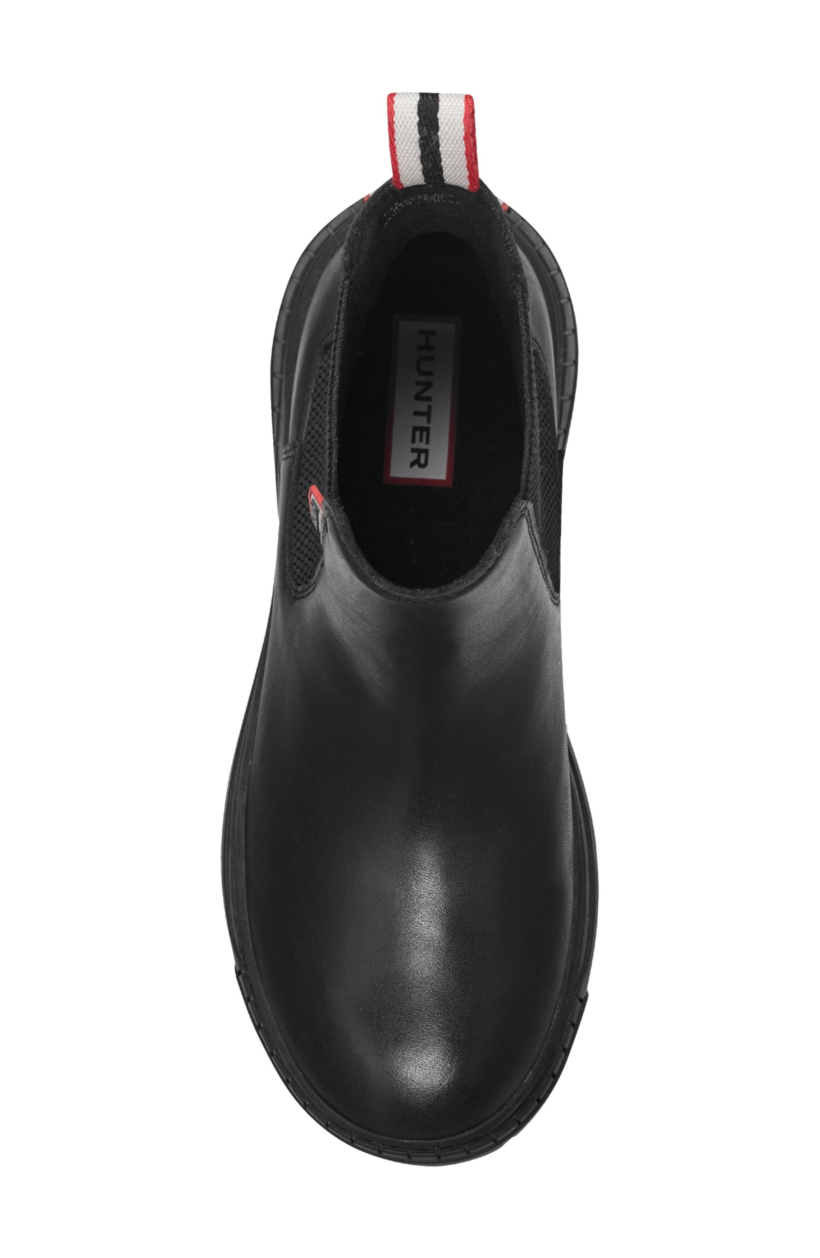Hunter Neveah Slip-On Waterproof Chelsea Bootie, Alternate, color, Black/Black/Signature