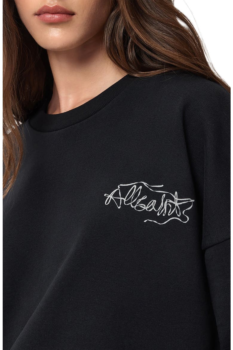 Reel Lila Logo Cotton Graphic Sweatshirt, Alternate, color, WASHED BLACK