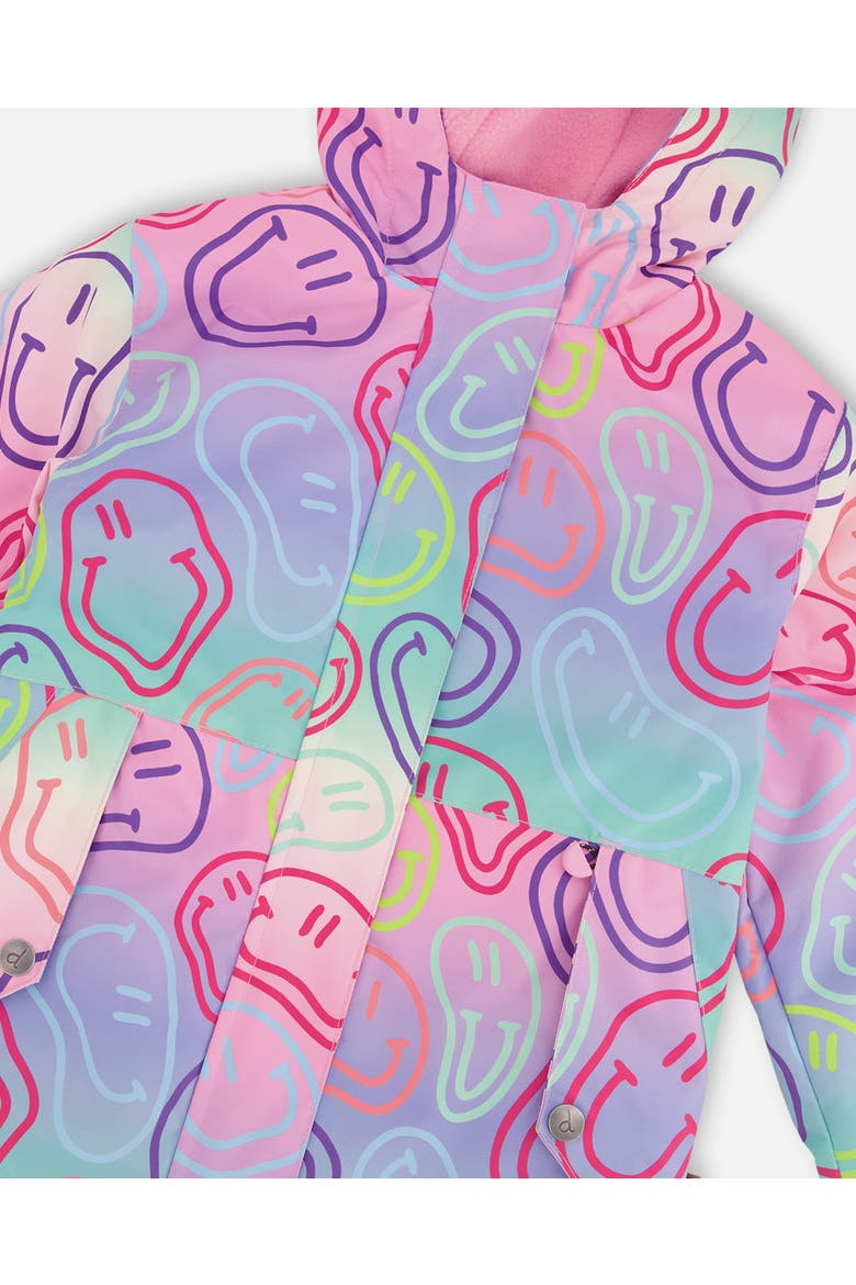 Girl Two-Piece Mid-Season Smileys Outerwear Set, Alternate, color, Multicolored Printed Smileys