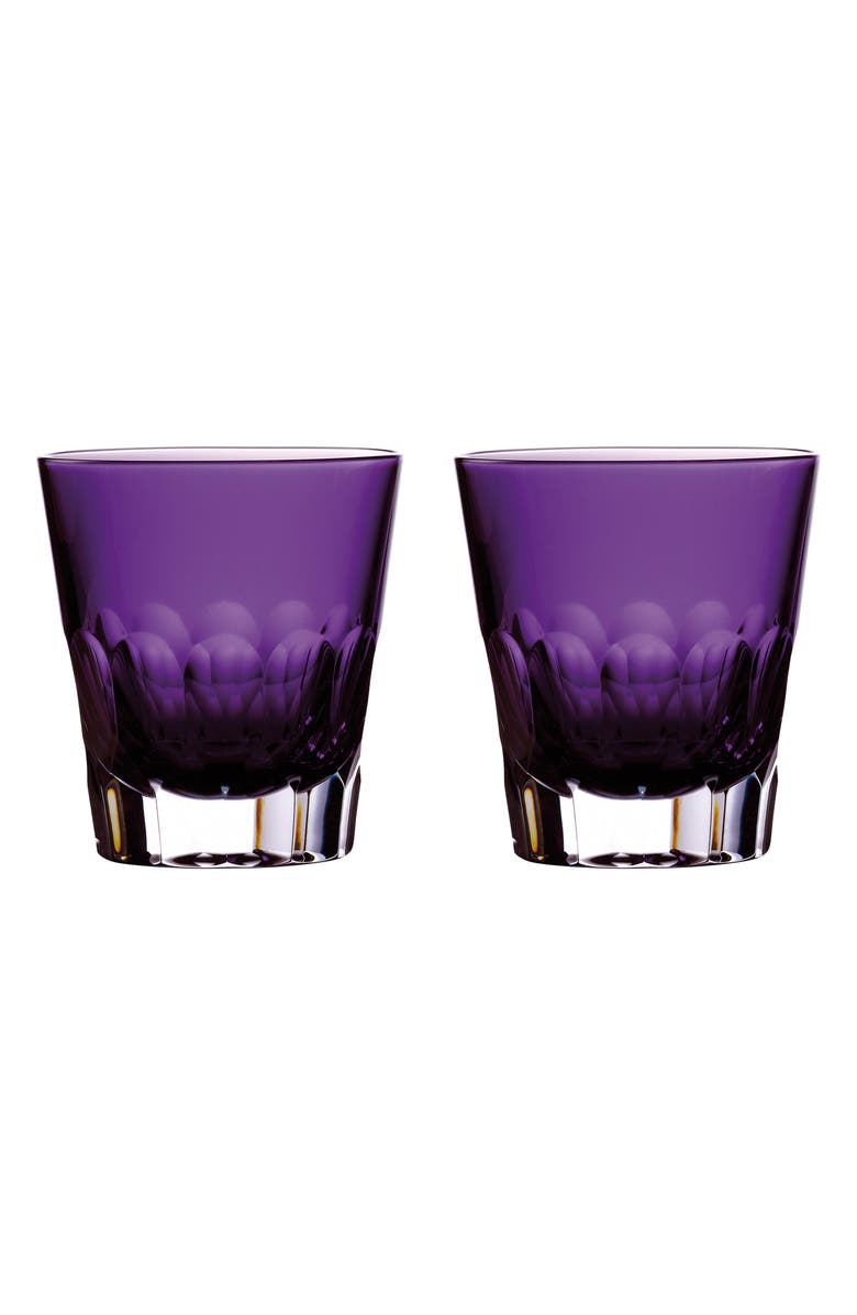Waterford Jeff Leatham Icon Set of 2 Lead Crystal Double Old Fashioned Glasses, Main, color,