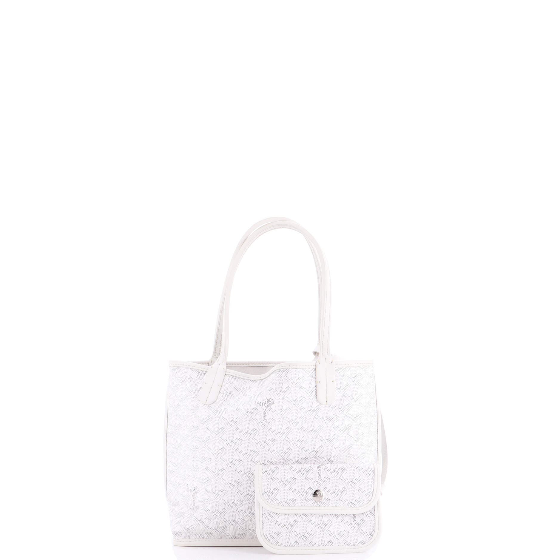 Pre-Owned Goyard Anjou Reversible Tote Coated Canvas Mini, Alternate, color, White