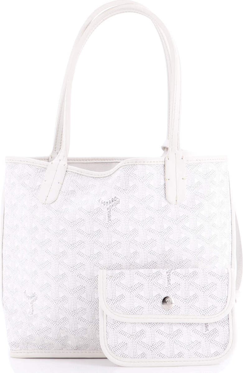 Pre-Owned Goyard Anjou Reversible Tote Coated Canvas Mini, Alternate, color, White
