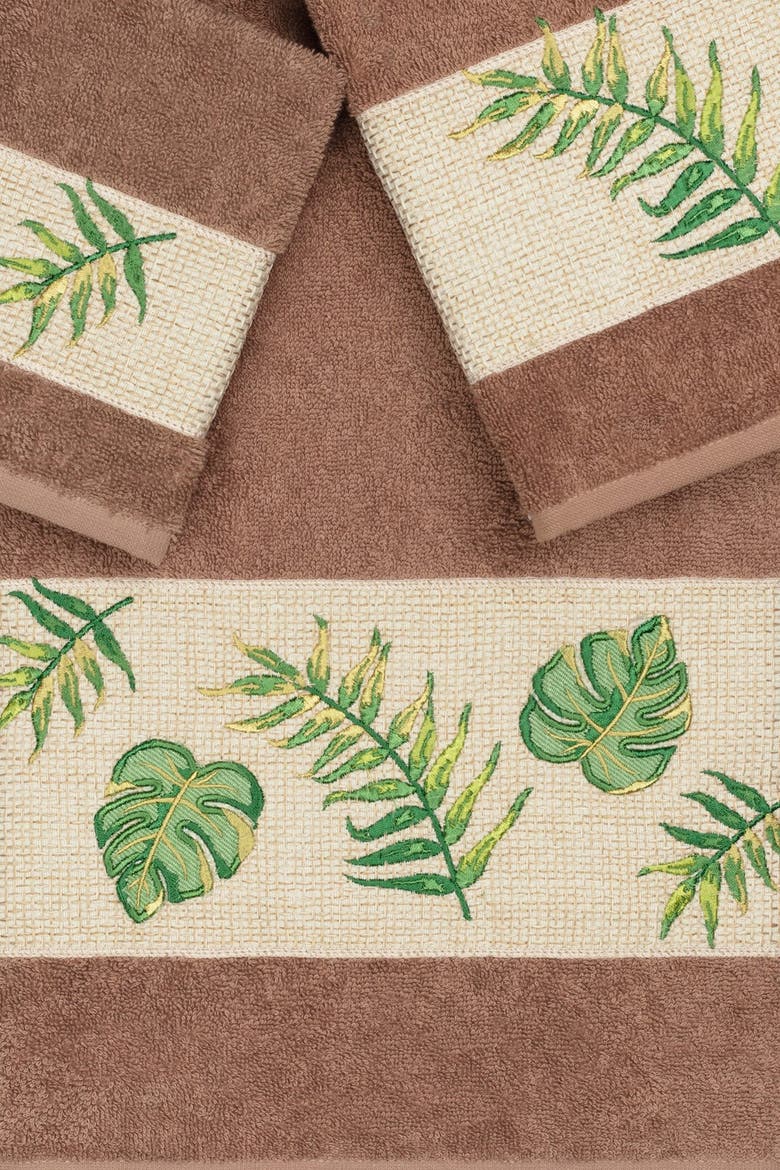 Zoe 3-Piece Embellished Towel Set - Latte, Alternate, color, LATTE