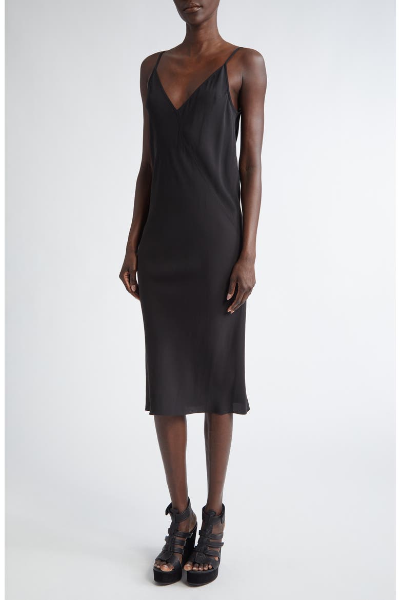 Cupro Japonette Slipdress, Main, color, BLACK