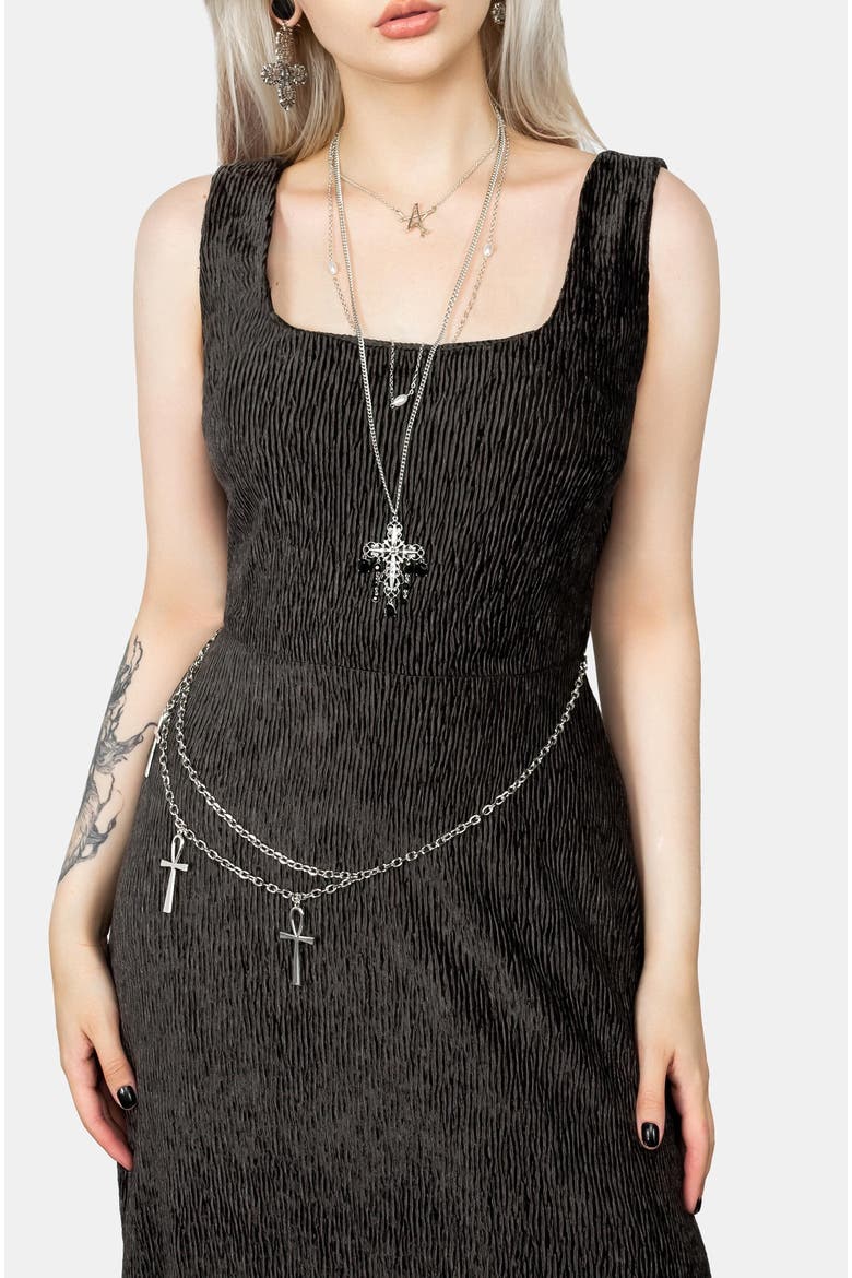 Thekla Dress With Charm Belt, Alternate, color, Grey