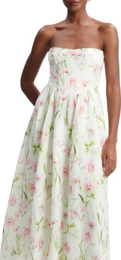 Lola Floral Strapless Corset Dress