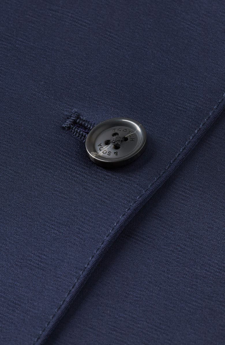 Scotch & Soda Tie Waist Satin Blazer, Alternate, color, Peacoat