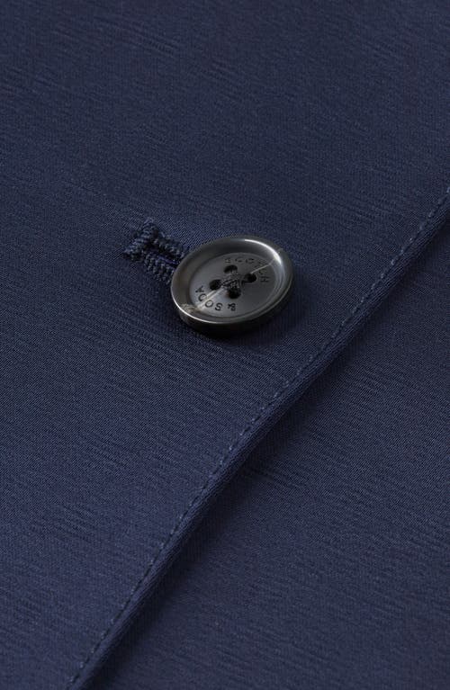 Scotch & Soda Tie Waist Satin Blazer In Blue
