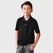 CITY THREADS Boys Soft 100% Cotton Jersey 2-Button Short Sleeve Polo Shirt