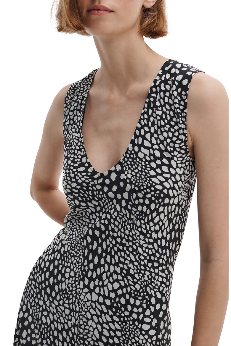 Sinead Print Midi Dress, Alternate, color, BLACK LP