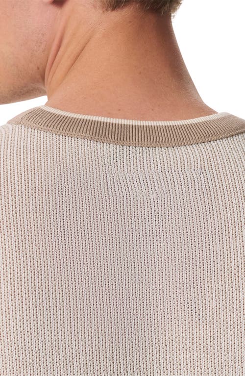 Rag & Bone Harvey Ringer Cotton Blend Mesh T-shirt In Light Beige