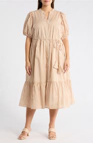 SUGARLIPS Dream State Beth Cotton Button-Up Midi Dress