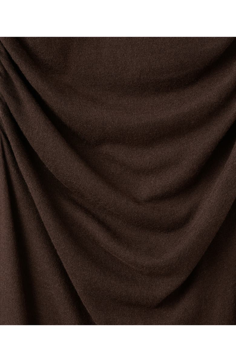 MANGO Long Sleeve Mock Neck Knit Dress, Alternate, color, Chocolate