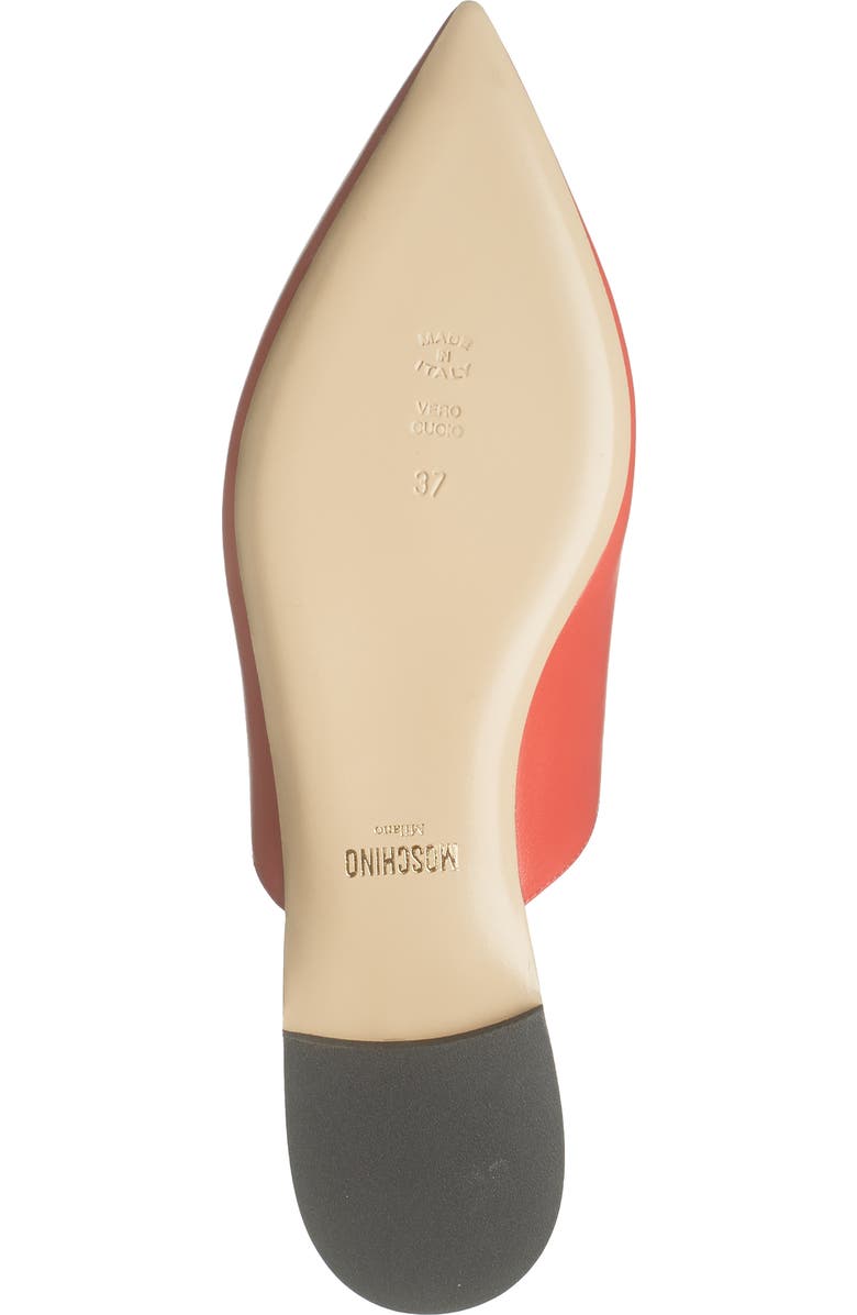 Moschino Logo Pointy Toe Mule, Alternate, color,