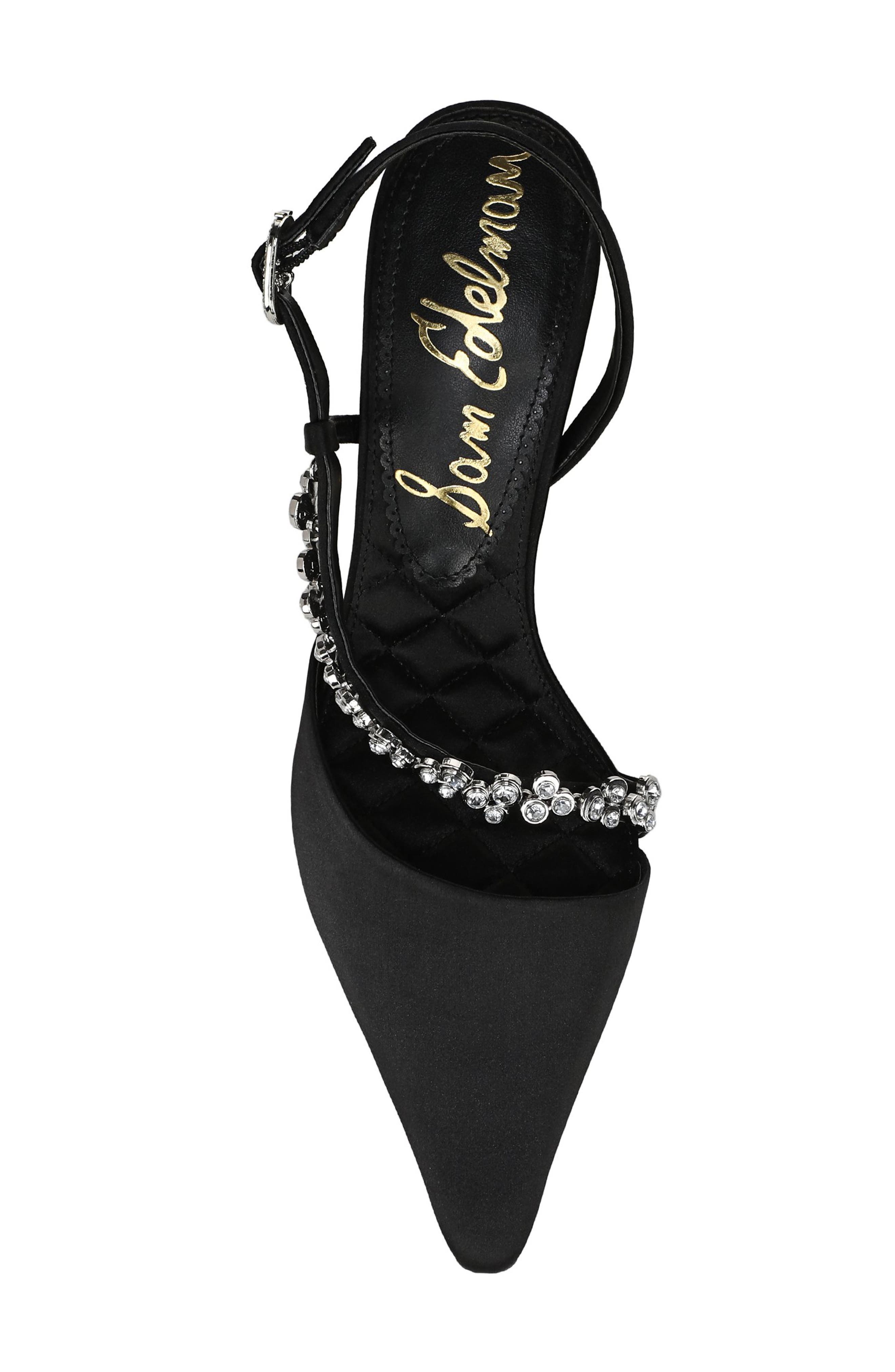 Sam Edelman Bonnie Slingback Pointed Toe Pump, Alternate, color, Black