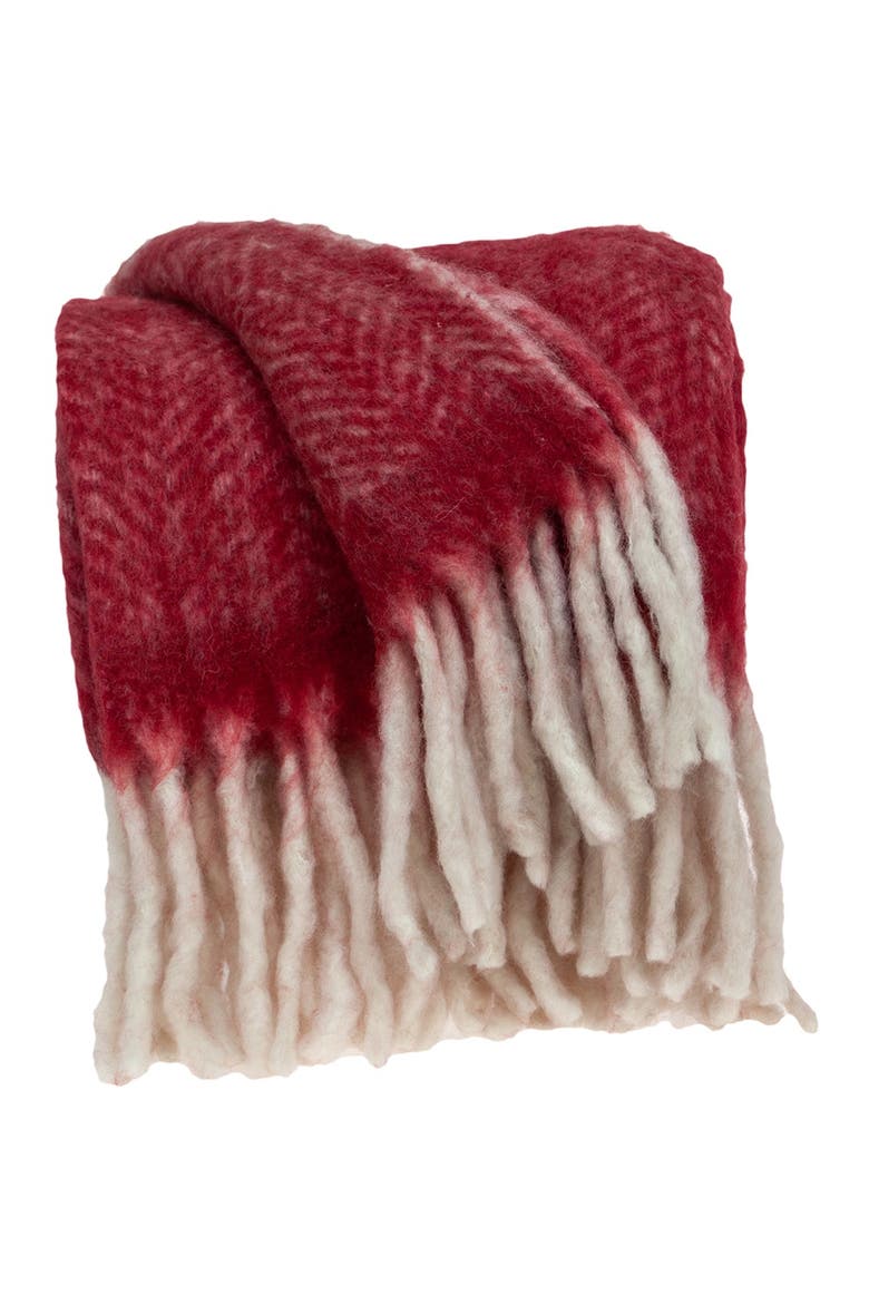 Nagar Transitional Red 52" x 67" Woven Handloom Throw Blanket, Alternate, color, RED