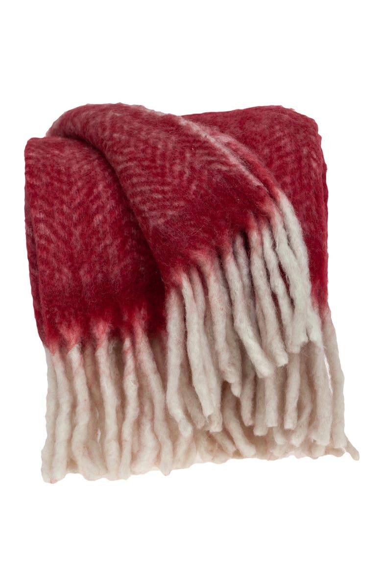 PARKLAND COLLECTION Nagar Transitional Red 52" x 67" Woven Handloom Throw Blanket, Alternate, color, Red