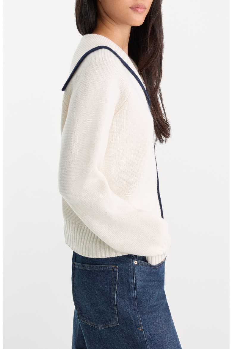 Sailor Zip Cardigan, Alternate, color, CHALK