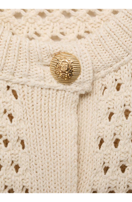MANGO MANGO STRIPE OPENWORK CARDIGAN