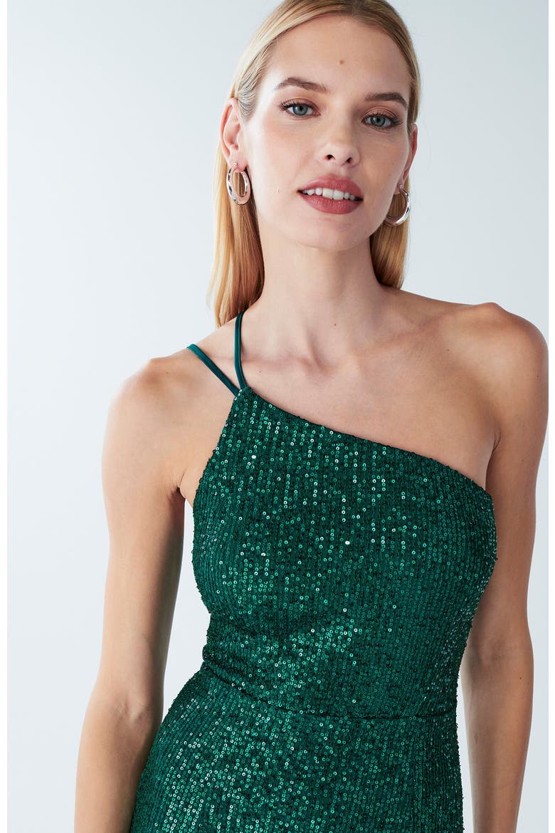 Boston Maxi Dress, Alternate, color, Emerald Sequin