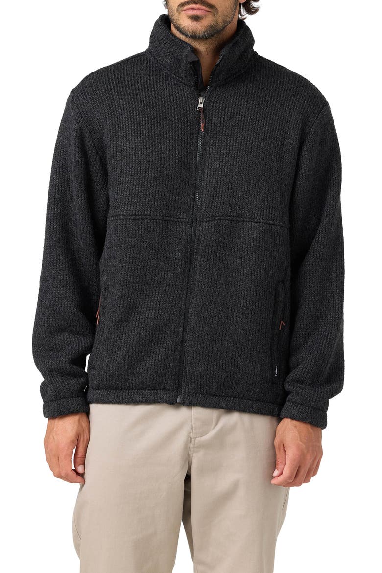 Stand Collar Fleece Jacket, Main, color, GREY