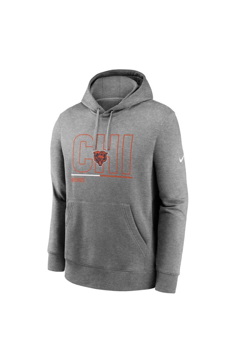 Nike Men's Nike Heathered Gray Chicago Bears City Code Club Fleece Pullover Hoodie, Alternate, color,