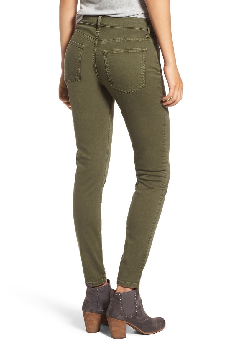 Stretch Cotton Skinny Jeans, Alternate, color, OLIVE