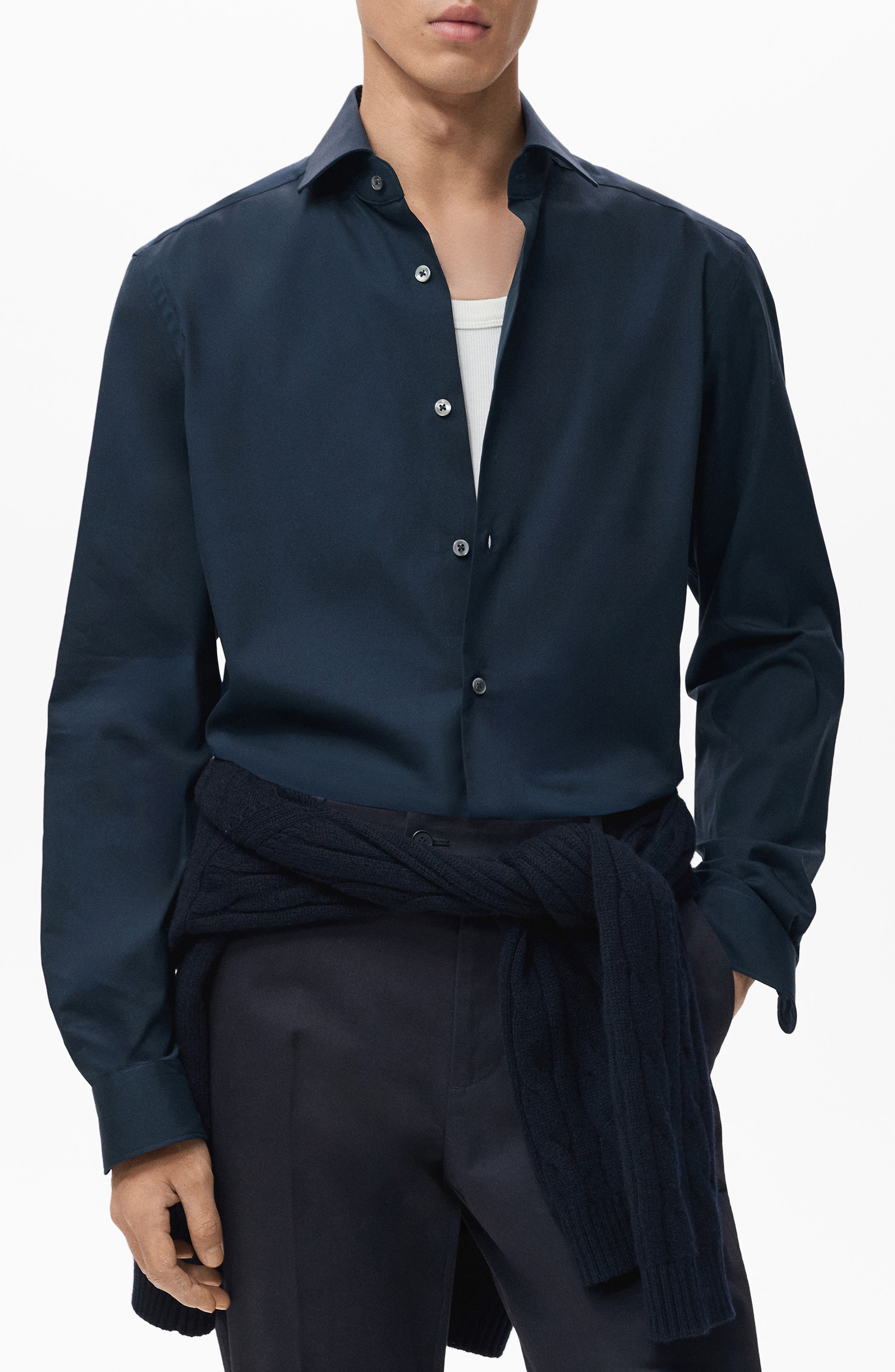 Regular Fit Cotton Oxford Cloth Button-Up Shirt