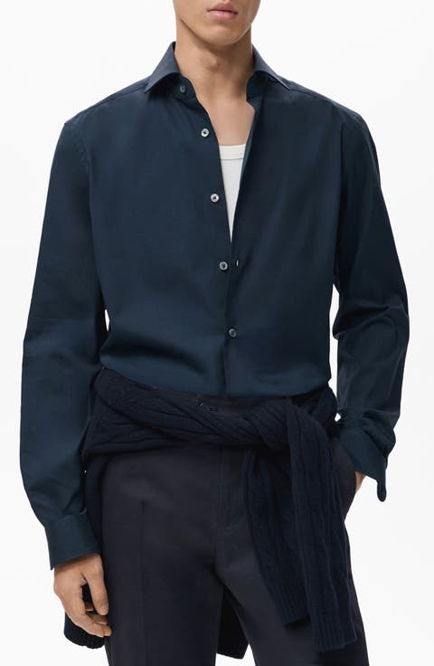 Regular Fit Cotton Oxford Cloth Button-Up Shirt