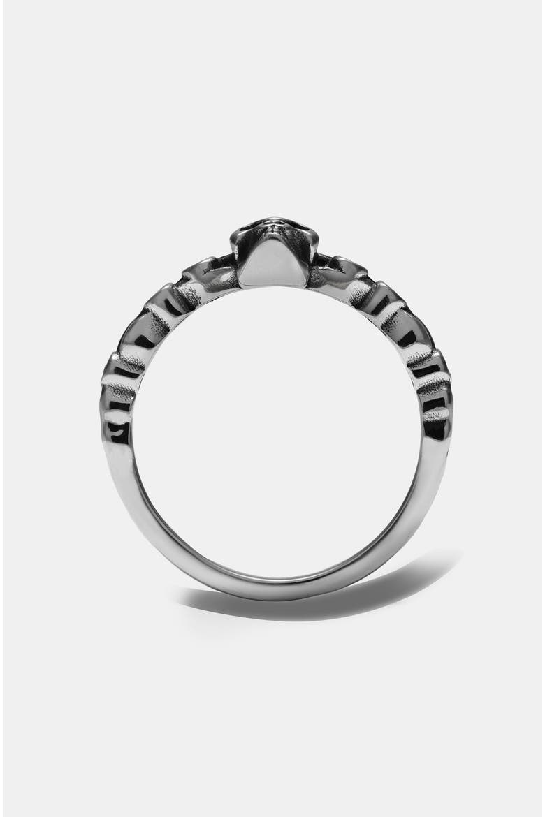 Teara Skull Sterling Silver Ring, Alternate, color, Silver