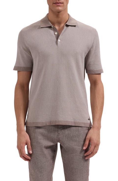 Geometric Jacquard Polo Sweater