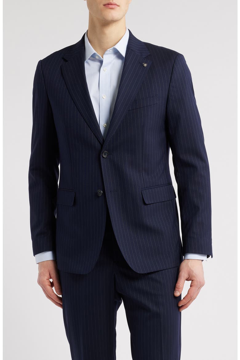Modern Fit Pinstripe Two-Piece Suit, Alternate, color, NAVY STRIPE