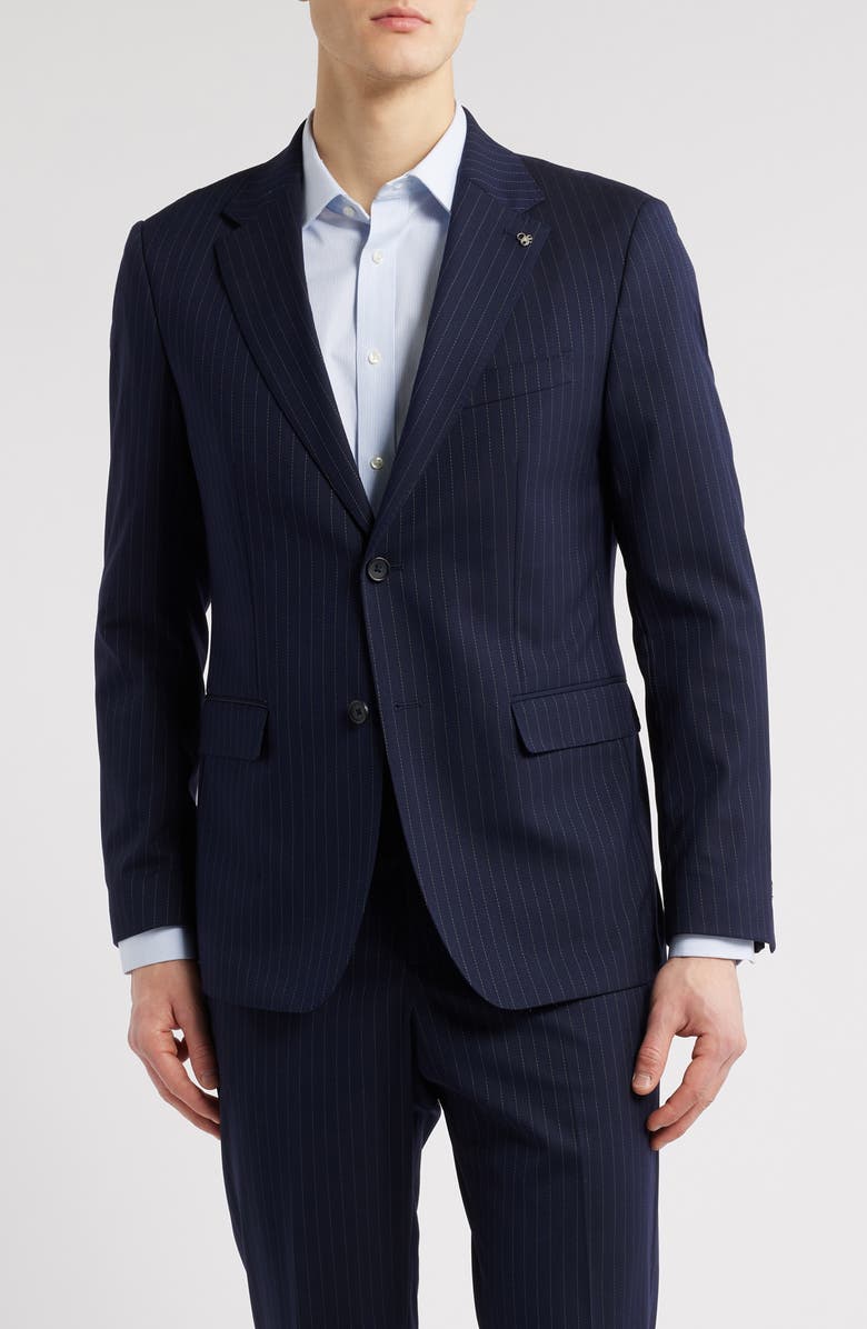 Scotch & Soda Modern Fit Pinstripe Two-Piece Suit, Alternate, color, Navy Stripe