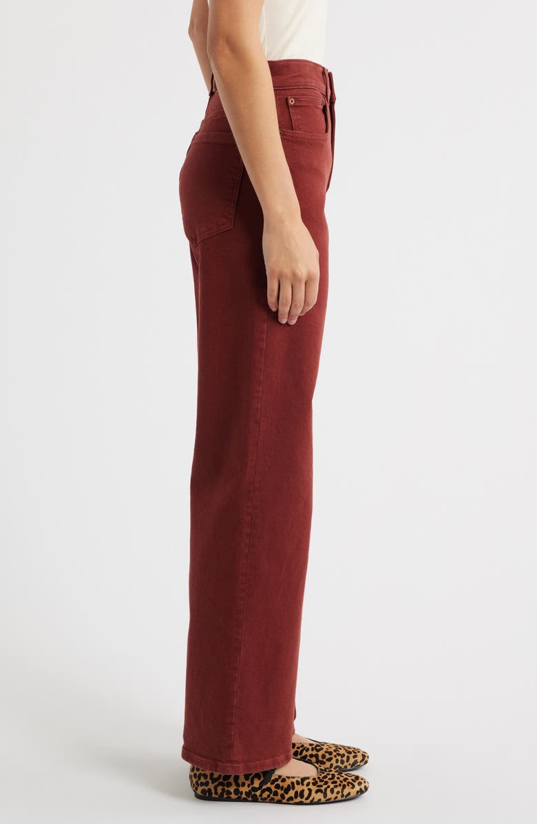 Madewell The Perfect Wide Leg Jeans, Alternate, color, Deep Redwood