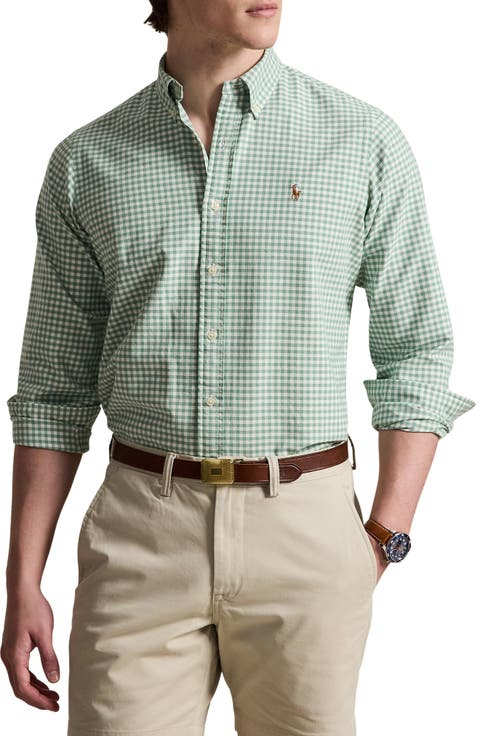 Classic Fit Gingham Cotton Button-Down Oxford Shirt