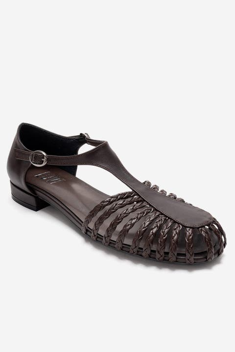 Onos Woven T Strap Sandal