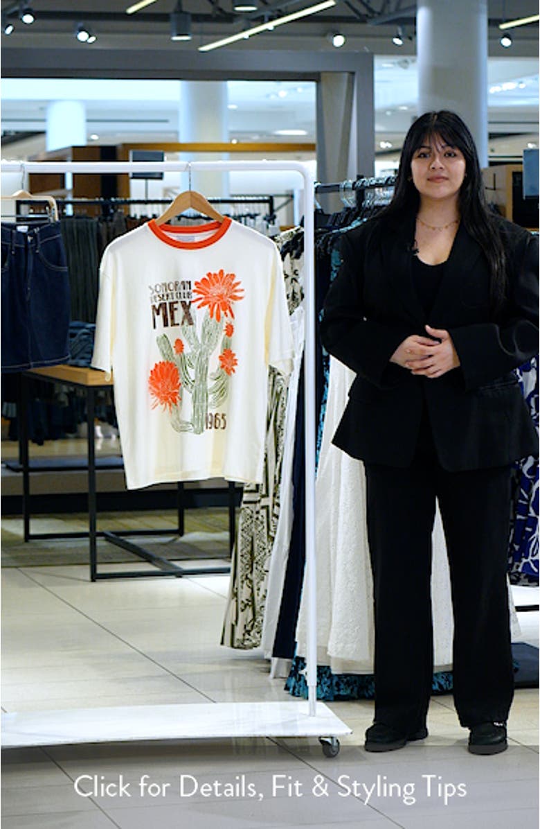 Cactus Graphic Contrast T-Shirt, sales video thumbnail
