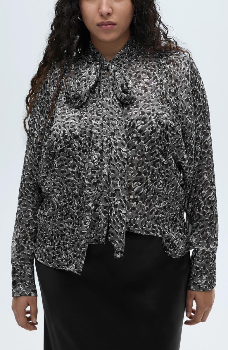 MANGO Leopard Top, Alternate, color, 