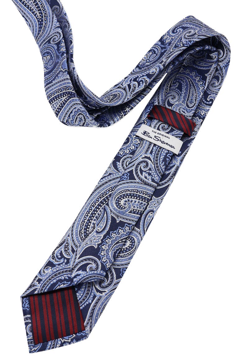 Paisley Tie, Alternate, color, NAVY