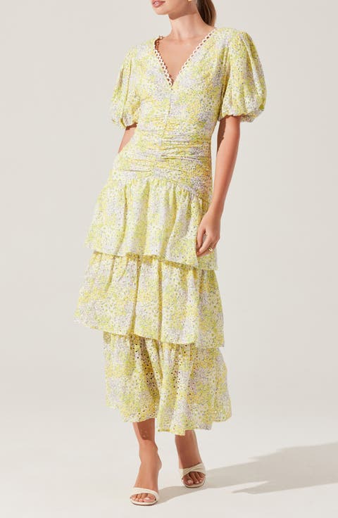 Corinna Floral Tiered Cotton Dress