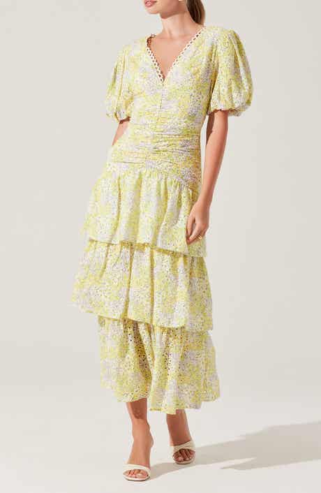 Corinna Floral Tiered Cotton Dress
