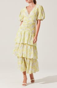 ASTR the Label Corinna Floral Tiered Cotton Dress