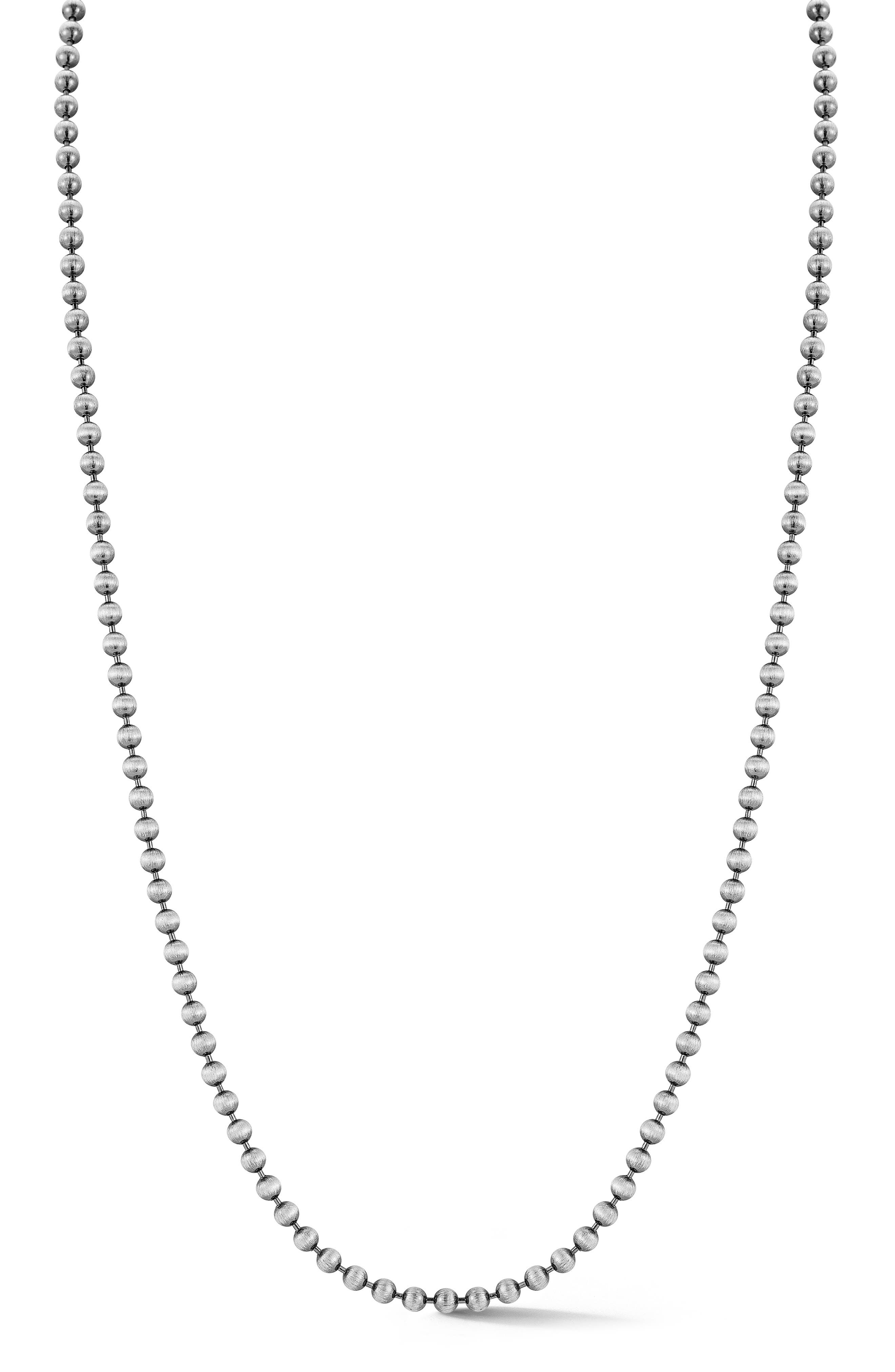 Yield of Men Men's Oxidized Sterling Silver Ball Chain Necklace