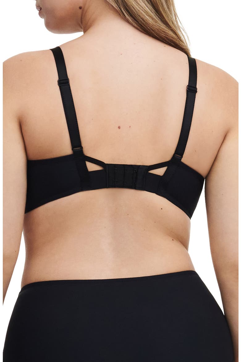 Unlined Underwire Demi Bra, Alternate, color, BLACK