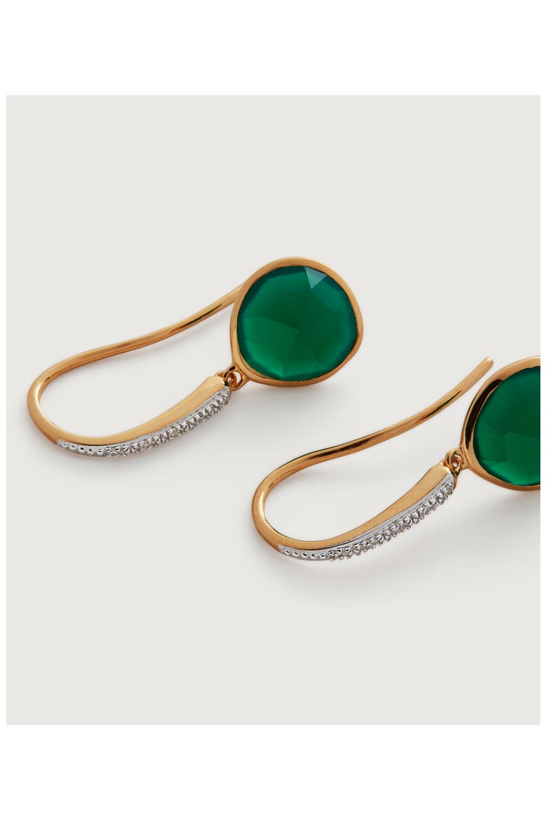 Siren Small Green Onxy Drop Earrings, Alternate, color, YELLOW GOLD
